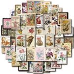 Vintage Postage Stamp Stickers for Scrapbook, 100 Pcs Deco Paper Stickers for Bullet Journal,Botanical Fairy Sticker for Junk Journal, DIY Crafts,Collage Album (Stamp-Like) - Image 2