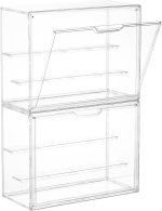 Vtopmart 2 Pack Acrylic Display Case, Stackable Figure Display Case | Magnetic Door, Adjustable Shelves, Clear Collectibles Showcase, For Action Figures, Miniatures, Models - Image 2