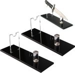 WANLIAN Acrylic Desktop Knife Stand - Knife Holder Display Case for Practice Knives (Black, Pack of 2) - Image 2