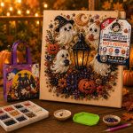 WRSFXV Halloween Ghost Pearl Art DIY Kit, 2026 New Spooky Cute 3D Diamond Painting Crafts for Adults, DIY Fall Home Decor Wall Art, Beginner DIY Seasonal Party Gift (B#) - Image 2