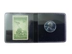 WWII Memorabilia Set – 1945 Iwo Jima 3¢ U.S. Stamp + 1943 Steel Penny | Historic WWII Collectible | Flag Raising Marines Stamp + Wartime Emergency Coin | Protected Display Sleeve - Image 2