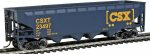 Walthers Trainline Offset Hopper-Ready to Run-CSX Transportation (Blue, Yellow; Boxcar Logo) 931-1425 HO Scale Model Railroad - Freight Model - Image 2