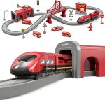 Wdmiya Train Sets for Toddlers, 66 Pcs Trains Toy with Battery Operated | Tracks Set (Magnetic Connection), Compatible with Thomas, Brio, Christmas Toy Gifts for 3 4 5 6 7 8 Years Old (Fire Engines) - Image 2