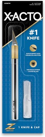 X-ACTO #1 Z-Series Precision Utility Knife, Metal, Silver, Aluminum Handle, Includes Safety Cap - For Precise, Fine Cuts - Image 2