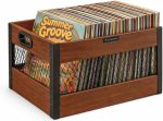 X-cosrack Vinyl Record Storage Crate, Wooden LP Record Organizer, Holds 60–80 Records, Classic Cube Storage for Albums - Image 2