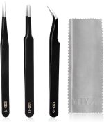 YHYZ 3PCS Precision Tweezers Set, Premium Stainless Steel Anti-Static ESD Tweezes, Suitable for Tweezers, for Craft, Electronic, Soldering, Model, Hobby, Jewelry Making Laboratory - Image 2