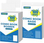YixangDD 100 Pack Current Comic Book Bags and Boards, 6.87" x 10.5" | Clear Comic Book Sleeves, Acid-Free Thick Comic Backing Boards for Collectible Book Storage - Image 2