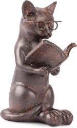 Young's Inc Cat Figurine - Cute Cat Statue - Whimsical Cat Decor for Cat Lovers, Collectibles and Meditation Decor - Cat with Eye Glasses - 4'' L X 3'' W X 5'' H - Image 2