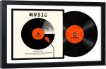 ccdcc 16.5x25 Vinyl Record Display Frame 1 Pack, Black Wooden Album Record Frame with Mats and Tempered Glass Cover for 12 By 12 Inch LP Record Cover - Image 2
