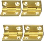 dophee 4Pcs Mini Solid Brass Hinges, 90 Degree Small Butt Hinges Connectors | for Jewelry Gift Box Wooden Case Delicate Boxes Doll House Model Making Folding Pages, 19x12.5mm/0.75"x0.49" - Image 2